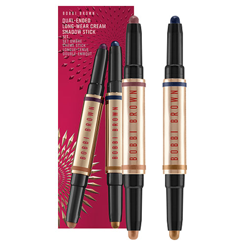 BOBBI BROWN Long-Wear Dual-Ended Cream Shadow Stick Set, Taupe,Electric Plum Soft Bronze,Midnight, 1.6g x 2