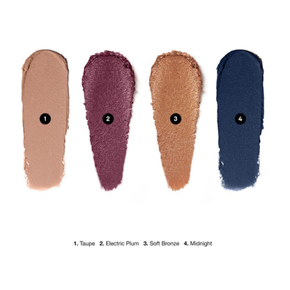 BOBBI BROWN Long-Wear Dual-Ended Cream Shadow Stick Set, Taupe,Electric Plum Soft Bronze,Midnight, 1.6g x 2