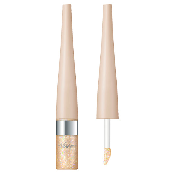 VISEE 3D Glitter Eye Liquid, GD-2 Gold Jemi, 3.3ml, Fragrance-free
