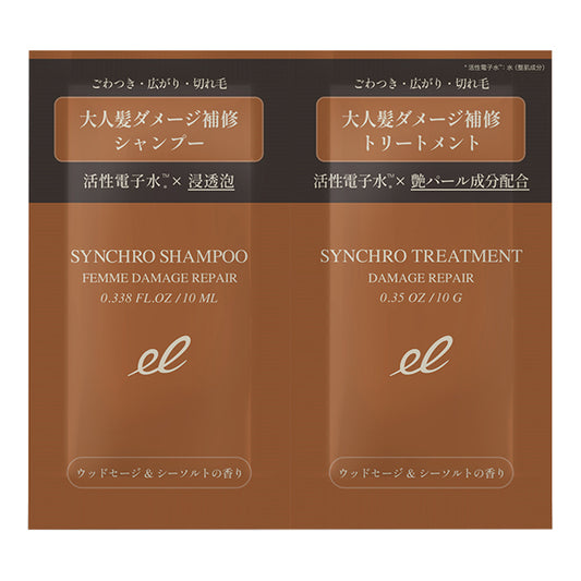 ELECTRON Damage Repair Synchro Shampoo & Treatment Sample (Wood Sage & Sea Salt)