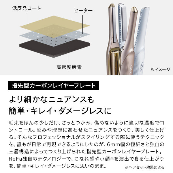 ReFa Finger Iron ST 6, Silky Pink, 19.1 x 3.7 x 2.9 cm (excluding cap)