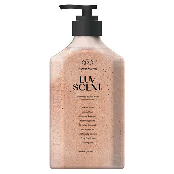 Flower Market Scrub Body Wash, 500ml, White Tulip