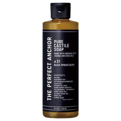 The Perfect Anchor Pure Castile Soap, 236ml (Black Spruce Blend)