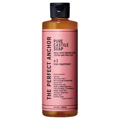 The Perfect Anchor Pure Castile Soap, 236ml (Pink Grapefruit)