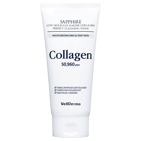 Wellderma Sapphire Low Molecular Marine Collagen Facial Cleansing Foam, 150g