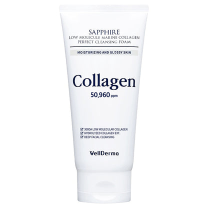 Wellderma Sapphire Low Molecular Marine Collagen Facial Cleansing Foam, 150g
