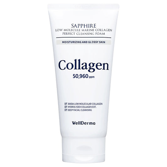 Wellderma Sapphire Low Molecular Marine Collagen Facial Cleansing Foam, 150g