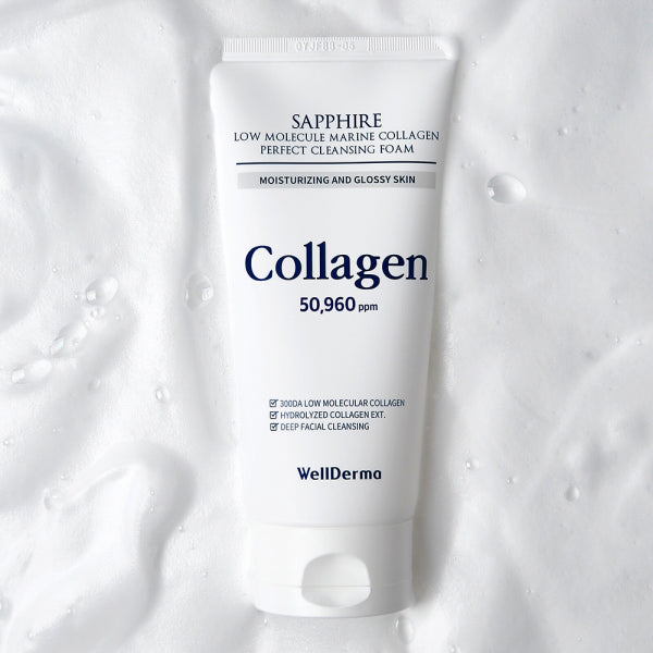 Wellderma Sapphire Low Molecular Marine Collagen Facial Cleansing Foam, 150g