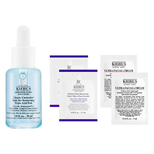 KIEHL’S Smooth Exfoliating Pre-Serum Set, 30ml, 1.5ml x 2, 3ml x 2