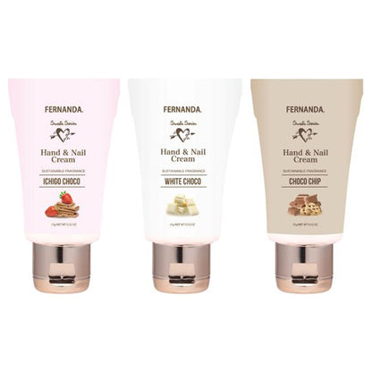 FERNANDA Hand & Nail Cream Set Chocolate, 15g×3 (Strawberry Chocolate, White Chocolate, Choco Chip)