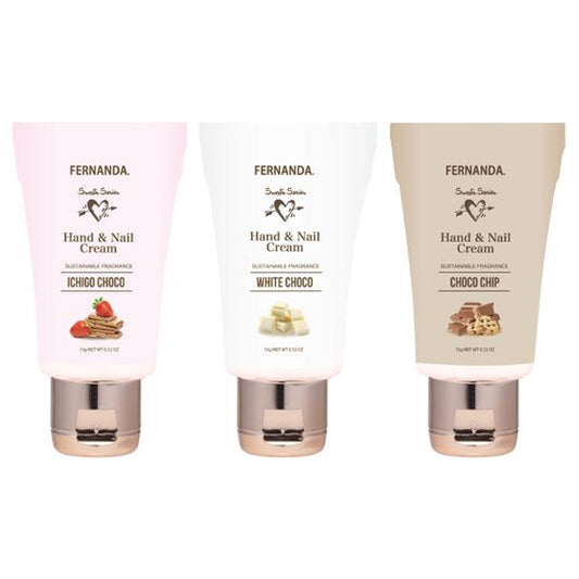 FERNANDA Hand & Nail Cream Set Chocolate, 15g×3 (Strawberry Chocolate, White Chocolate, Choco Chip)