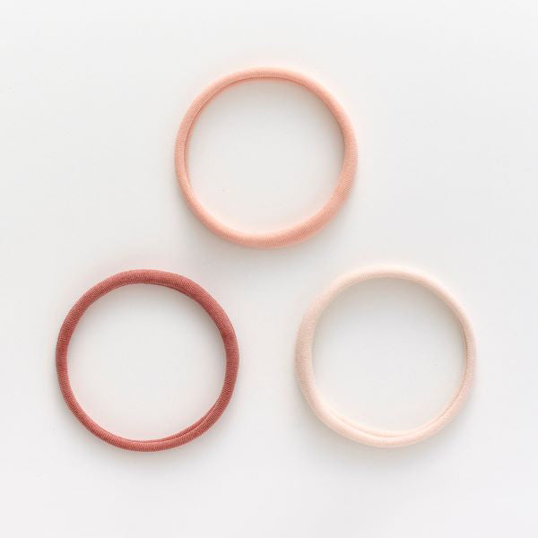 maPEPE Washable Ring Hair Elastic (Cheek Tone), 3 Pack
