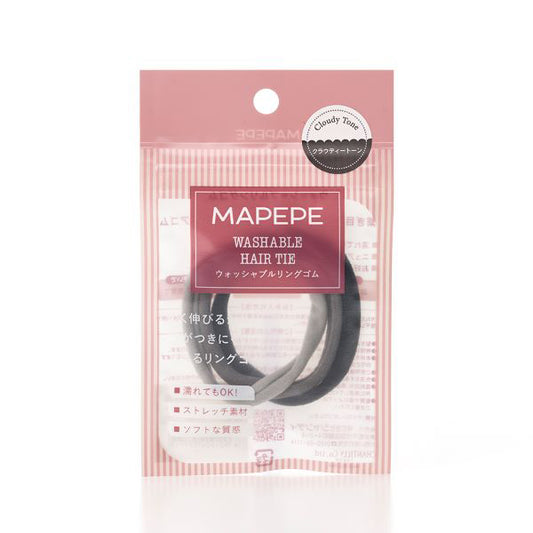 maPEPE Washable Ring Hair Elastic (Cloudy Tone), 3 Pack