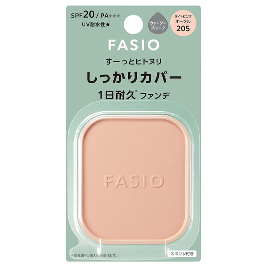 Fasio Hitonuri Cover Long-Lasting Foundation Refill SPF20 (205 Light Pink Ochre), 10g