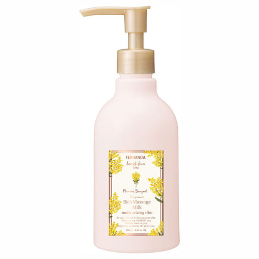 Fragrance Rich Massage Milk, 250ml, Mimosa Bouquet