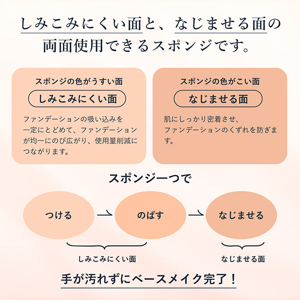 Chifure Liquid & Cream Foundation Sponge, W90×H110×D8(mm)