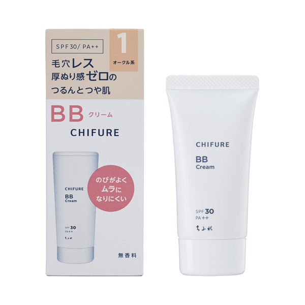 Chifure BB Cream N, SPF30 PA++, 1 Ocher (medium brightness), 30g, Smooth, Fragrance-free
