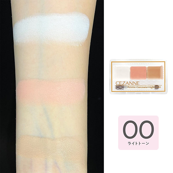 CEZANNE Palette Concealer High Coverage, 00 Light Tone, 4.5g