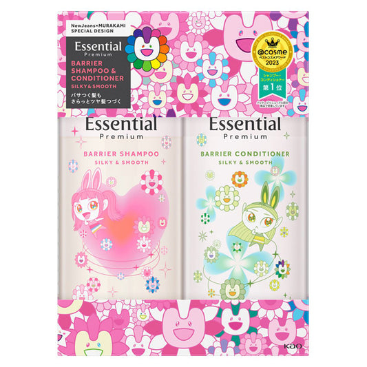 Essential Premium Barrier Silky & Smooth Pump Set (Takashi Murakami Design,Floral Luxe), 450ml, 450ml