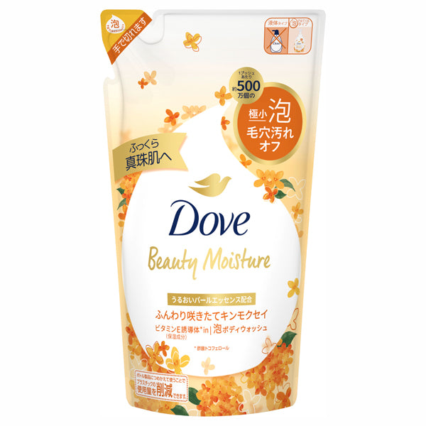 Dove Beauty Moisture Foaming Body Wash Refill, 430g (Kinmokusei)