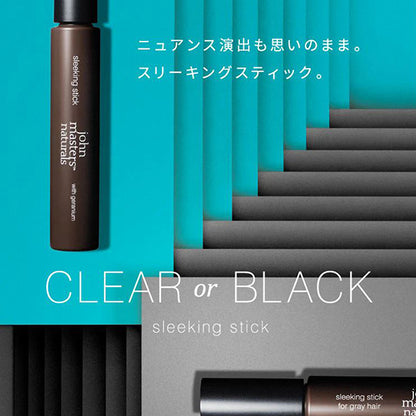 John Masters Organics Three King Stick for Gray Hair Black N, 15g (Subtle Sweet Geranium Scent)