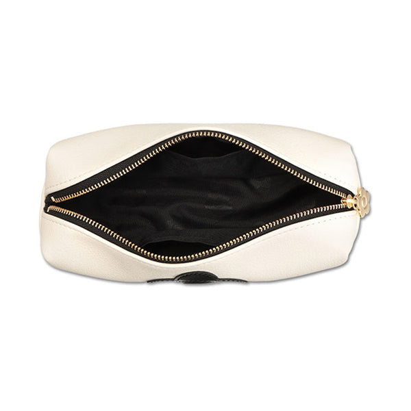 Mary Quant Enamel Icon Daisy Patch Square Pen Case, Ivory, H5.5 x W18.5 x D6.5cm