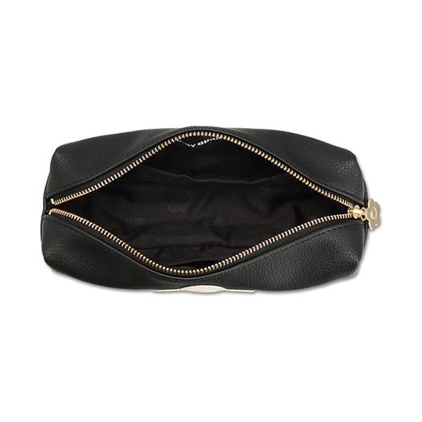 Mary Quant Enamel Icon Daisy Patch Square Pen Case, Black, H5.5 x W18.5 x D6.5cm