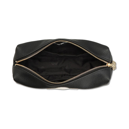 Mary Quant Enamel Icon Daisy Patch Square Pen Case, Black, H5.5 x W18.5 x D6.5cm