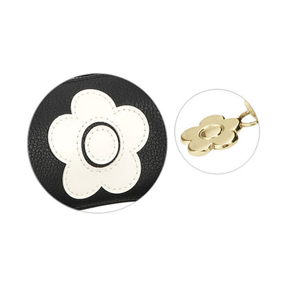 Mary Quant Enamel Icon Daisy Patch Square Pen Case, Black, H5.5 x W18.5 x D6.5cm