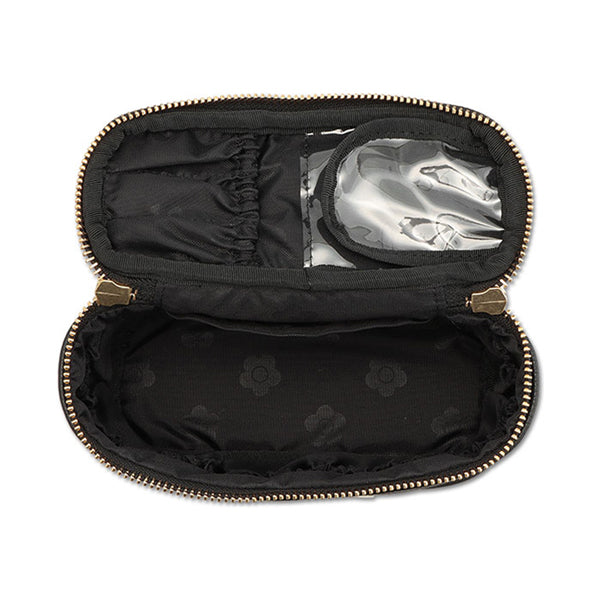 Mary Quant Enamel Icon Daisy Patch Vanity, Black, H11 x W16.5 x D7cm, Handle: 12.5cm