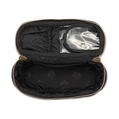 Mary Quant Enamel Icon Daisy Patch Vanity, Black, H11 x W16.5 x D7cm, Handle: 12.5cm