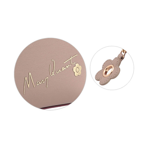 Mary Quant Flipside Daisy Round Pouch L, Beige, H13.5 x W18.5 x D6cm