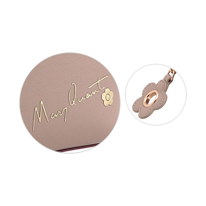 Mary Quant Flipside Daisy Round Pouch L, Beige, H13.5 x W18.5 x D6cm