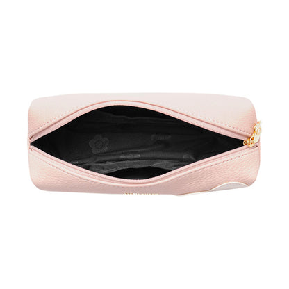 Mary Quant Shrink Daisy Patch Square Pen Case, Pink, H5 x W18.5 x D6cm