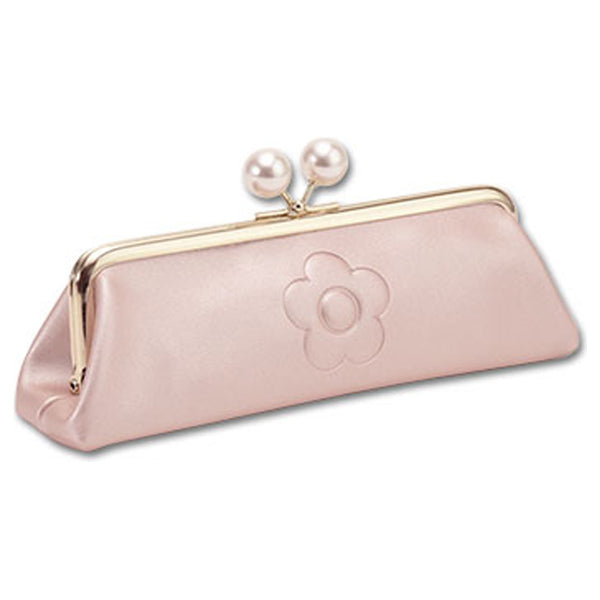Mary Quant Emboss Daisy Pearl Gamaguchi Pen Case (Pearl Pink)