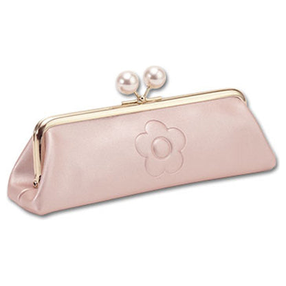 Mary Quant Emboss Daisy Pearl Gamaguchi Pen Case (Pearl Pink)