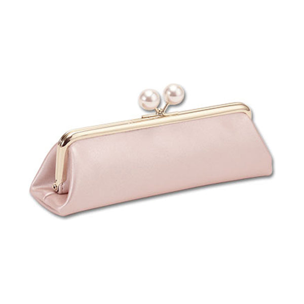Mary Quant Emboss Daisy Pearl Gamaguchi Pen Case (Pearl Pink)