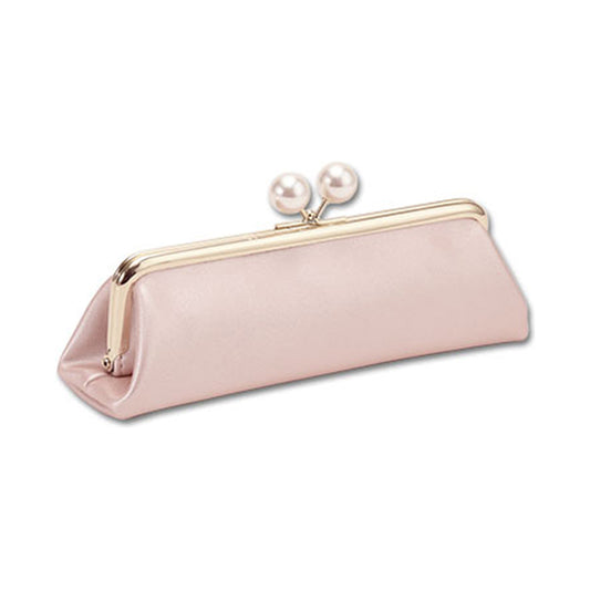 Mary Quant Emboss Daisy Pearl Gamaguchi Pen Case (Pearl Pink)