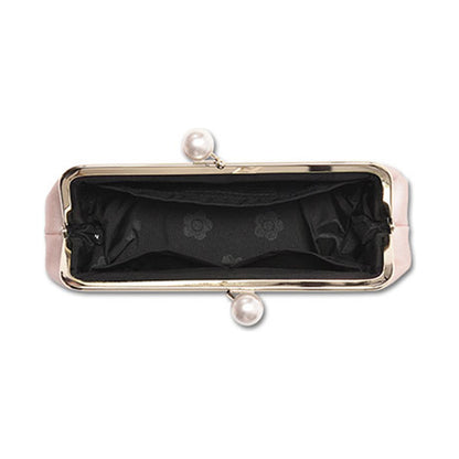 Mary Quant Emboss Daisy Pearl Gamaguchi Pen Case (Pearl Pink)