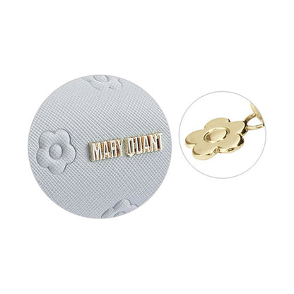 Mary Quant Simple embossed daisy square pen case, Light blue, H5 x W18.5 x D6cm