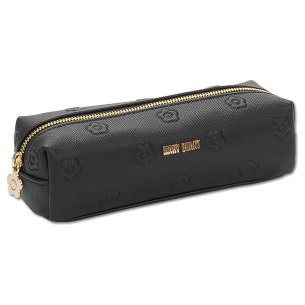 Mary Quant Simple Emboss Daisy Square Pen Case (Black)