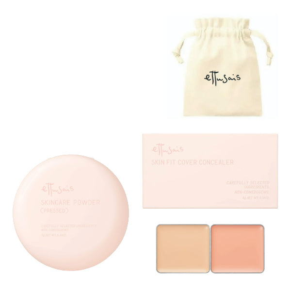 Ettusais Base Makeup Set with Original Drawstring Bag, 7g, 4g, 1 sheet