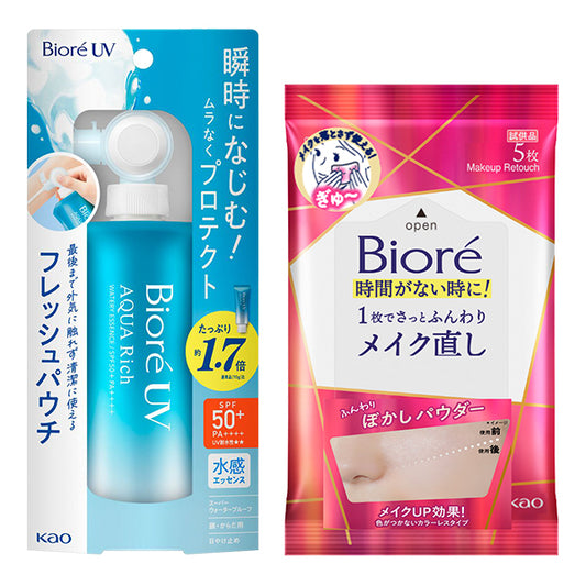 Biore Aqua Rich Watery Essence Fresh Pouch Set SPF50+ PA++++, 120g