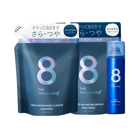 Eight the Thalasso You Shampoo & Treatment Set with Mini Dry Shampoo, 400ml, 400ml, 40g