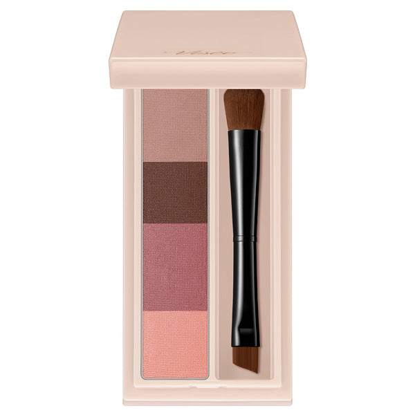 VISEE Fluff Design Eyebrow Powder, BR-4 Pink Brown, 3.4g, Fragrance-free