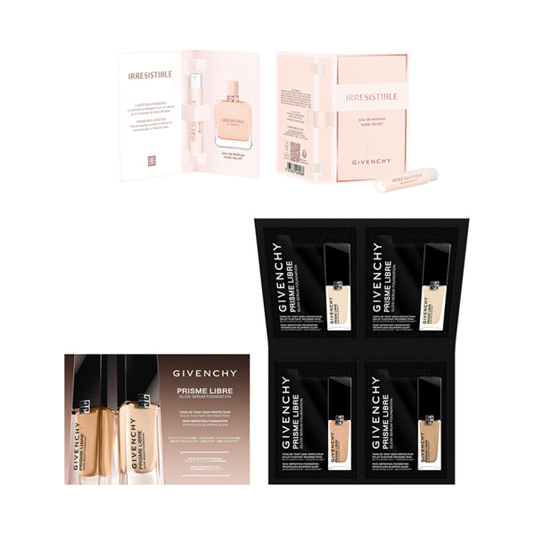 Prism Libre Base Makeup Kit with Pouch (No. 01 + Blue), No. 01 Pastel Chiffon, Blue, 2.5g x 4, 11ml, 1ml x 4, 1ml, 1 unit