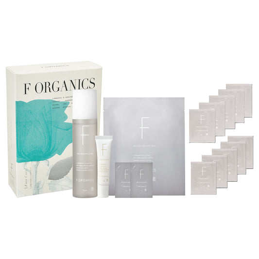 F ORGANICS Face Care Kit, 150ml, 1 sheet, 10g, 1ml x 2, 2ml x 5, 1g x 5