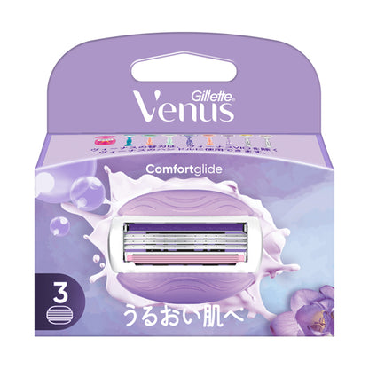 Gillette Venus Comfort Glide Replacement Blades, 3 Pack (Violet)