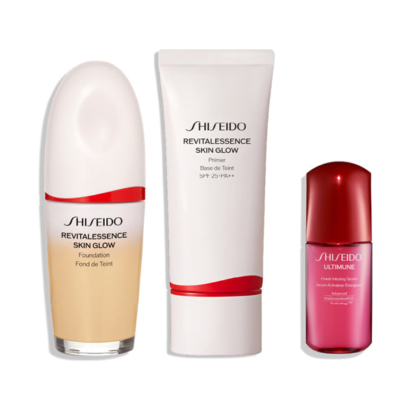 SHISEIDO Essence Skin Glow Kit (220 Linen) : 30ml + 30g + 10ml