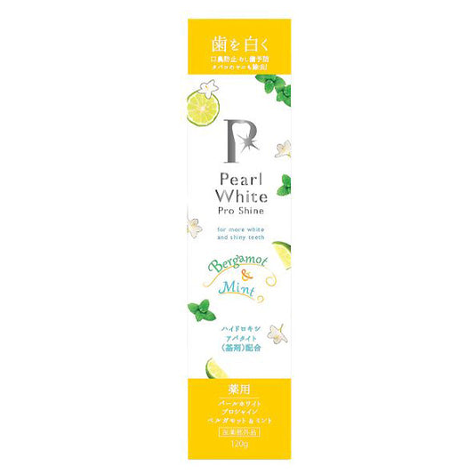 PearlWhite Medicinal Pearl White Pro Shine, 120g, Bergamot & Mint